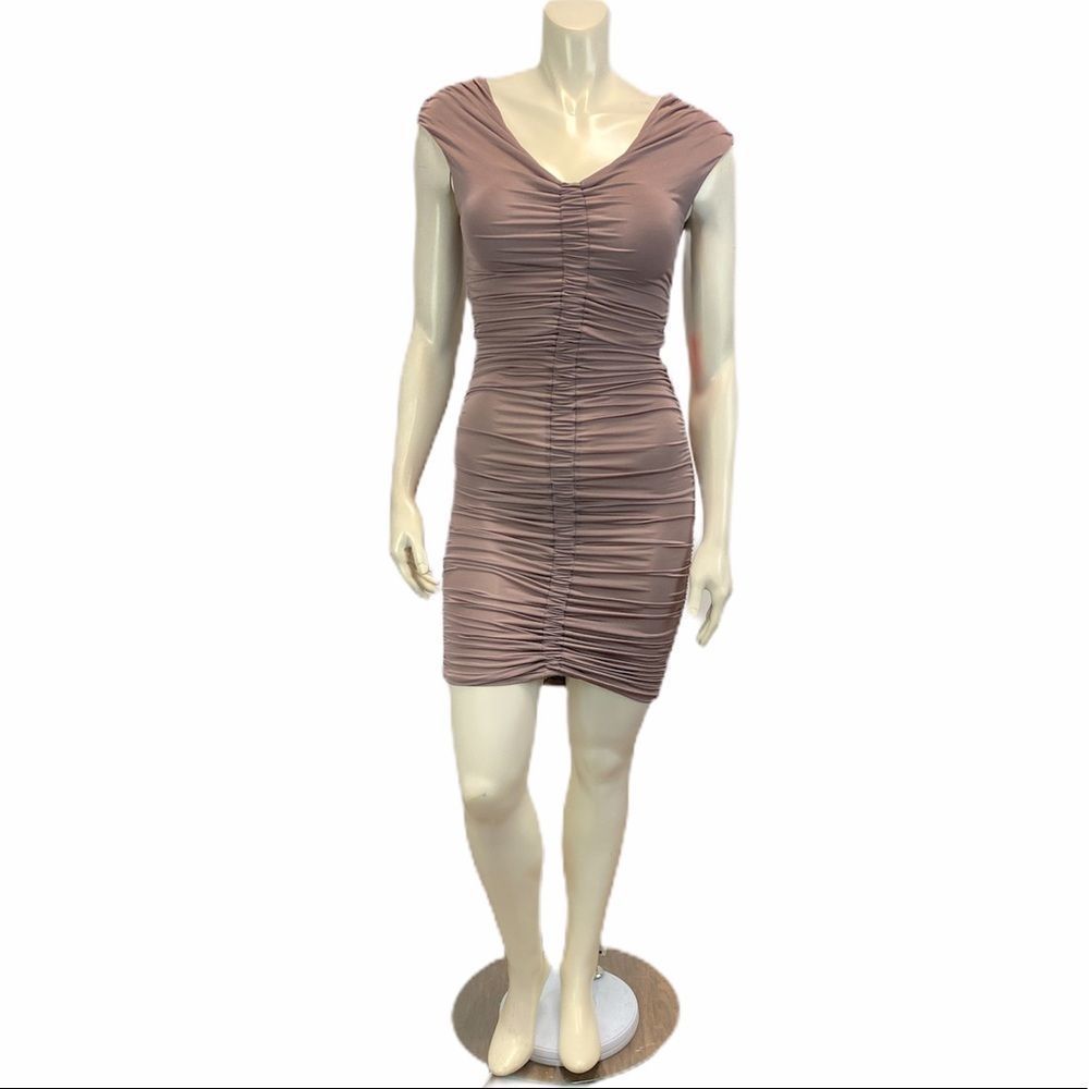 ASOS Ruched Front Back Mini Dress Sz 2- FLAWED